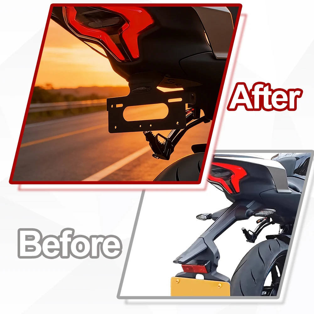 Motorcycle License Plate Holder Rear Tail Tidy Fender Eliminator kit 450SR 450SS 2022-2026 450NK 2023 2024 2025 2026 For CFMOTO