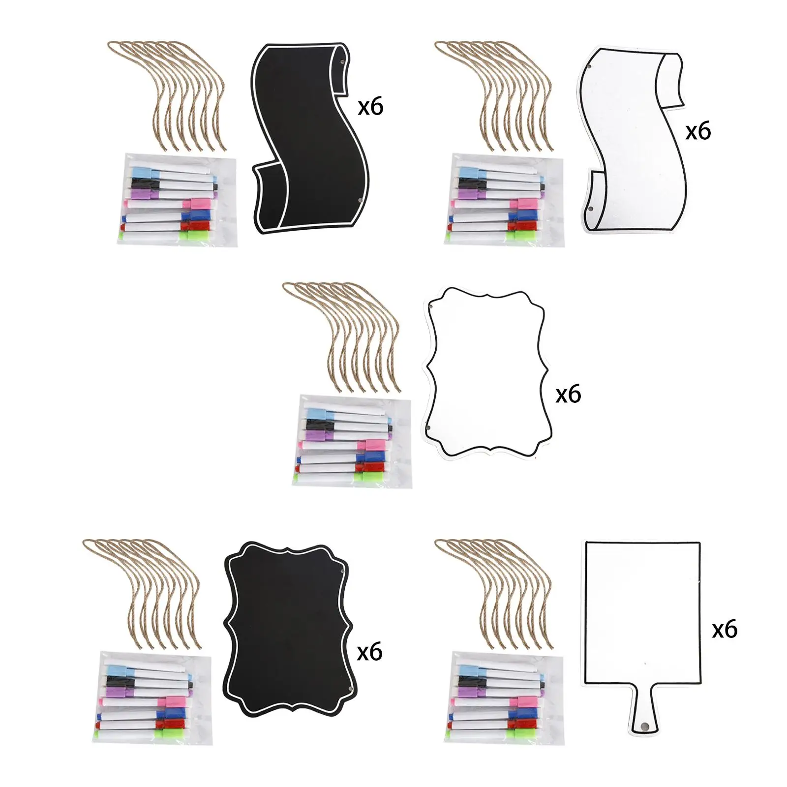 6 szt. Łatwe wymazywanie na desce edukacyjne materiały dydaktyczne do pisania, zmazywalne podręczne akcesoria do impreza szkolna weselnych