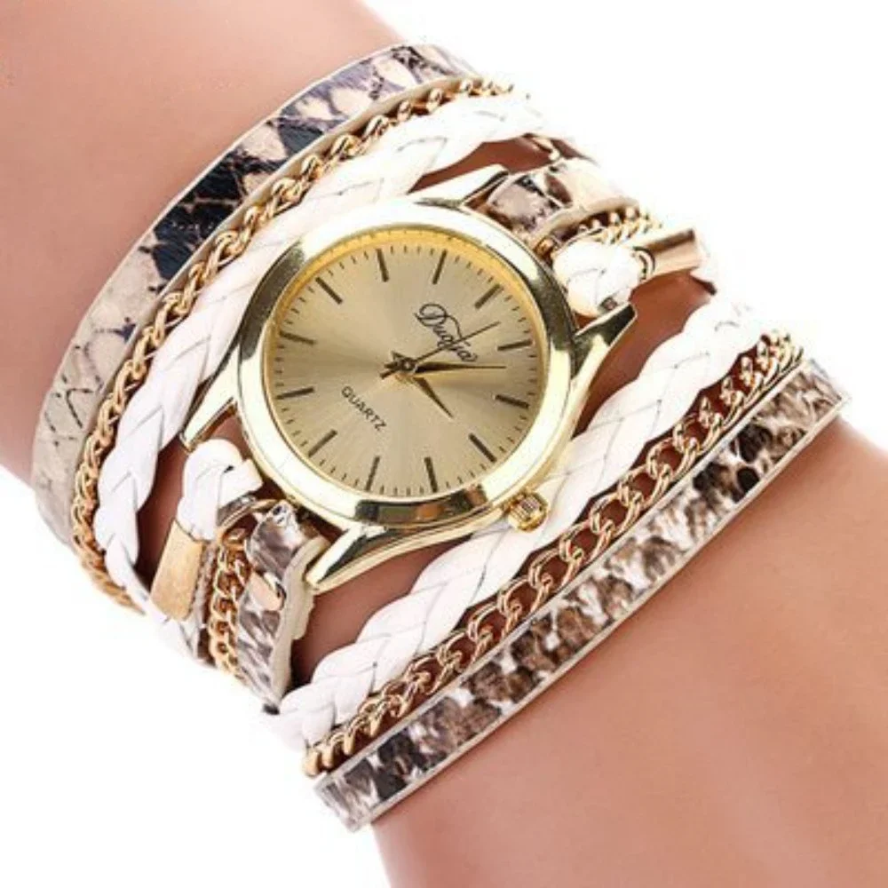 

2024 Luxury Watches Women's Sexy Snake Pattern Circled Bracelet Watch Woven Twist Trend Watch Alloy Quartz Watch for Women Reloj