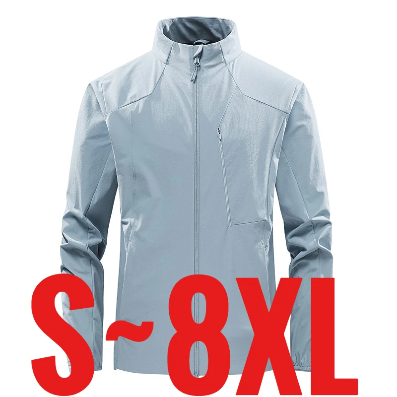 防水メンズライトジャケットナイロンウインドブレーカー男性釣りアウトドアハイキングカジュアルコートゴルフウェア軽量春プラスサイズ
