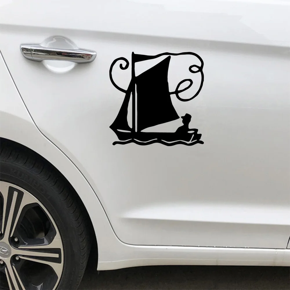 

1pc Funny Sailboat Stickers Ussr For Oil Tank Decor Vinyl Cars Decal Custom Window Door Wall Sticker