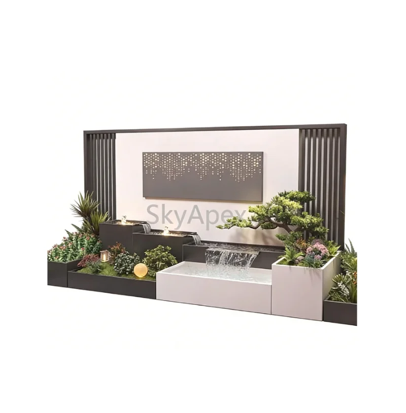 جدار ستارة مائية للحديقة من الفولاذ المقاوم للصدأ - شاشة شلال متينة مقاومة للصدأ لإعادة تدويرها لمناظر الطبيعية في الفيلا وبركة الأسماك