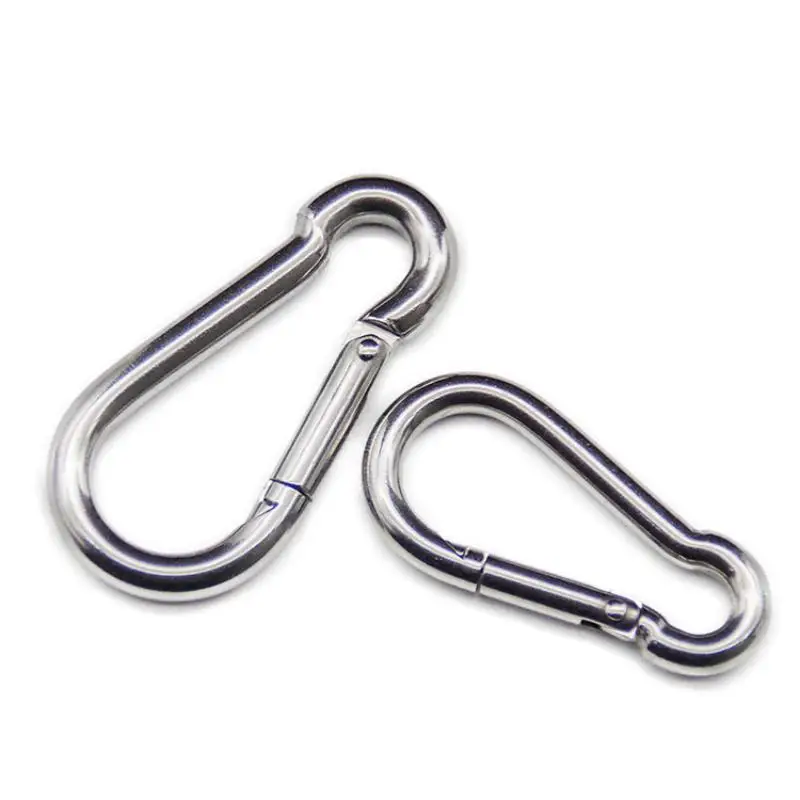 1/2PCS 304 Stainless Steel Carabiner Safety Buckles Spring Snap Hook Outdoor Climbing Camping Rope Suspension Connection Buckle