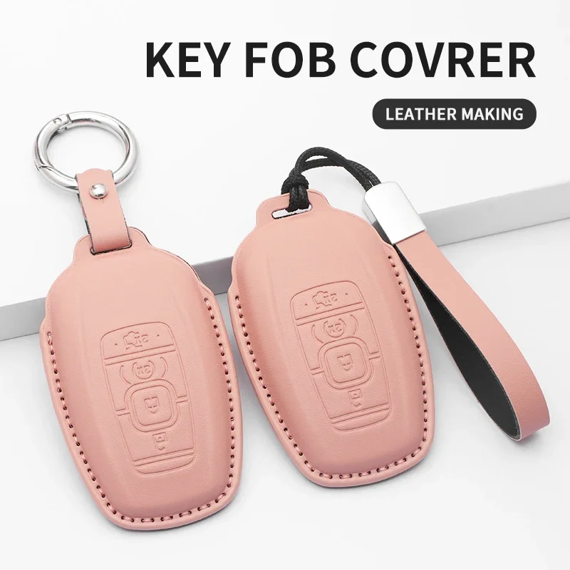 

For Lincoln Continental Navigator Z MKZ MKC MKX Nautilus Aviator Corsair Key Duster Card Leather Car Key Cover Accessories