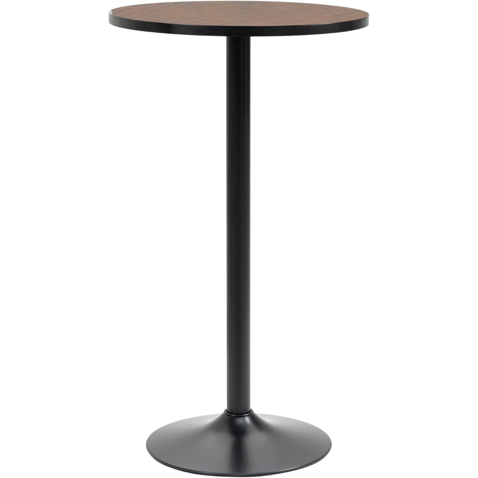 

US HOMCOM 42" H Bar Height Round Bar Table, Rustic Industrial Pub Table, Elm Wood Top Bistro Table with Metal Base