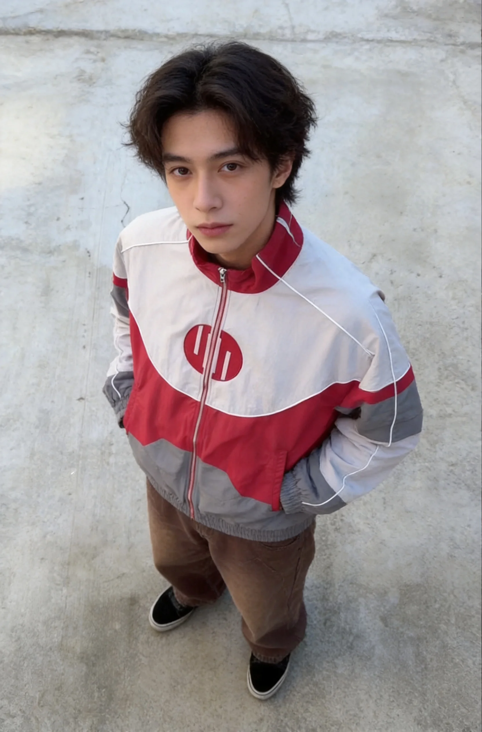 Retro Red White Spliced Bomber Jackets for Women Oversize Zipper Racing Jacket Sports Light Jacket American Loose Windproof Coat