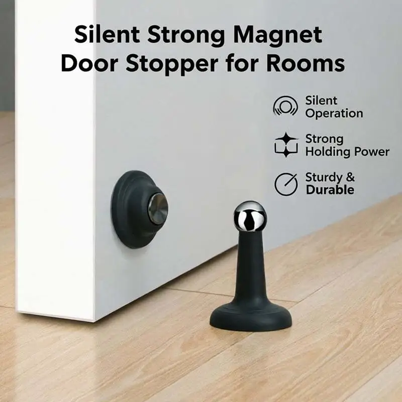 Magnetic Door Stopper Rustproof Waterproof Dual Wall Floor Mount Door Holder for Bathroom Laundry Room Home