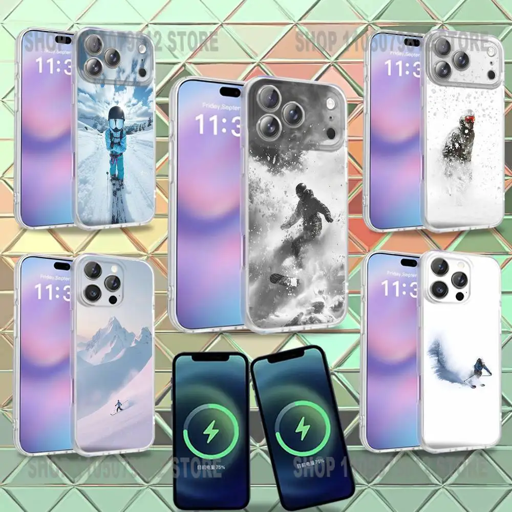 

INS Snowboarding Sport Passion Phone Case For iPhone 16,14,11,17,13,15,12,Air,Plus,Pro,Max,E,Mini Frosted for Magnetic Wireless