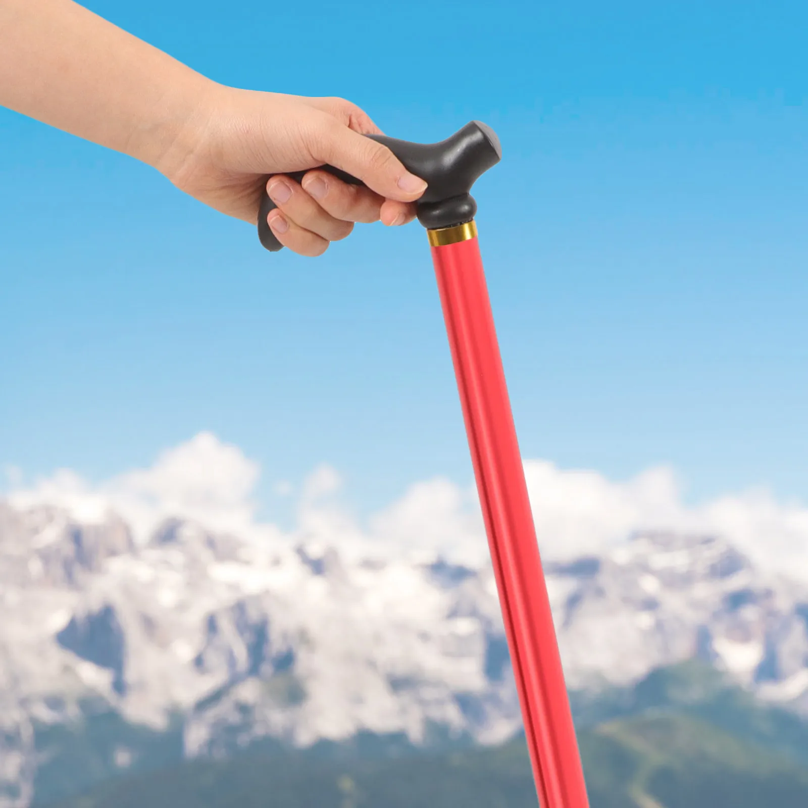 قابل للتعديل الرحلات القطب خفيفة الوزن سبائك الألومنيوم عصا للمشي عدم الانزلاق قبضة للمشي تسلق قصب السفر في الهواء الطلق