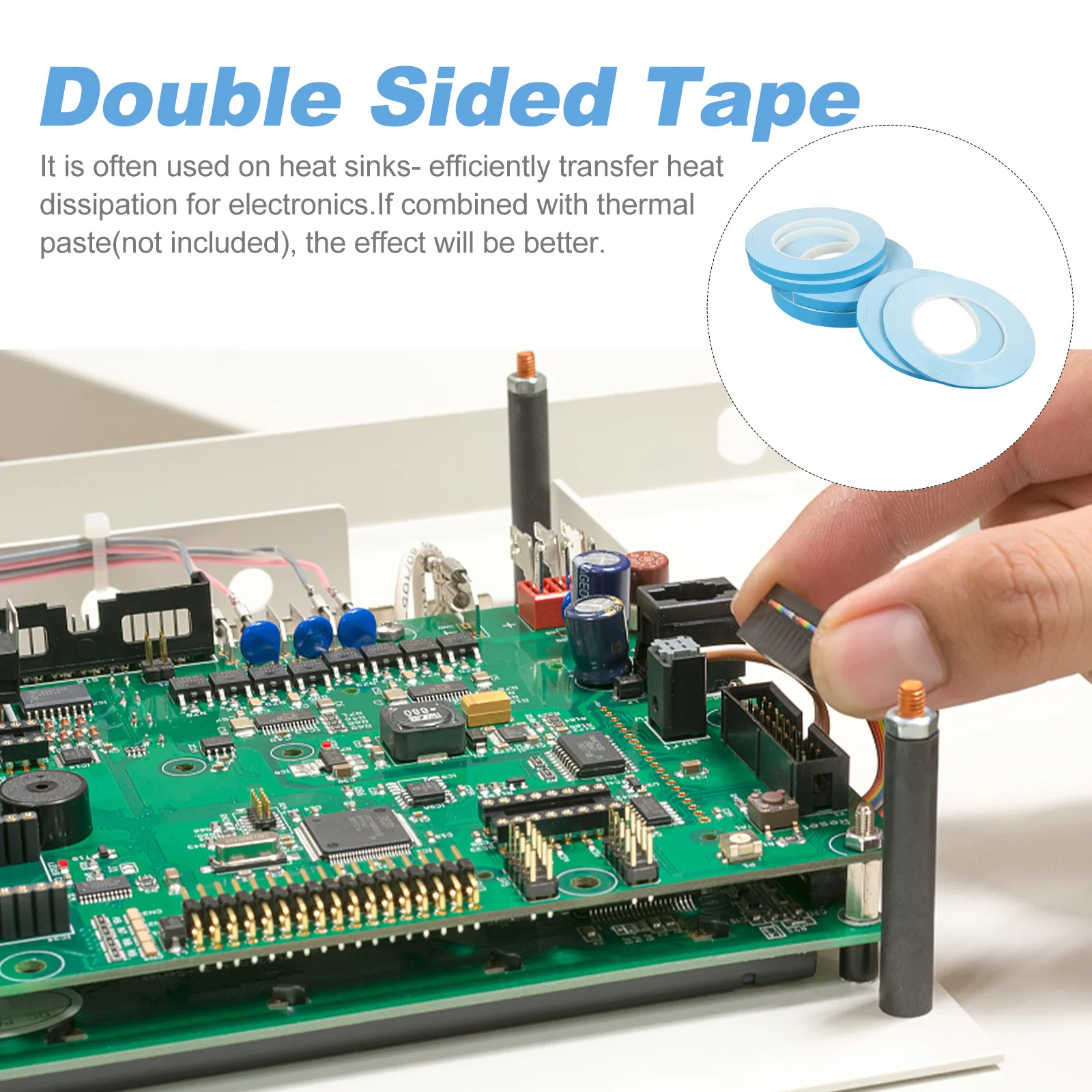 6 لفات شريط لاصق موصل حراري على الوجهين عالي القوة لشريط لاصق حراري LED بالوعة الحرارة