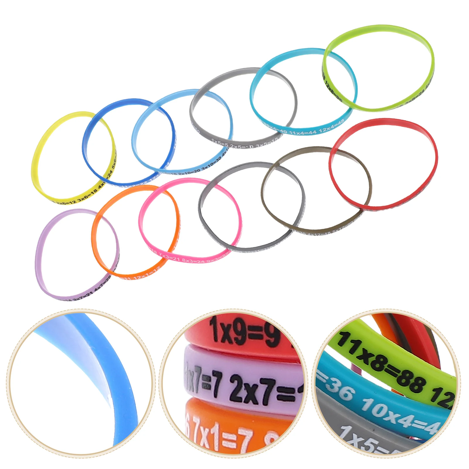 

12pcs Multiplication Formula Silicone Wristb s Elastic Decorative Student Bracelets Learning Aids s Educational Accessories