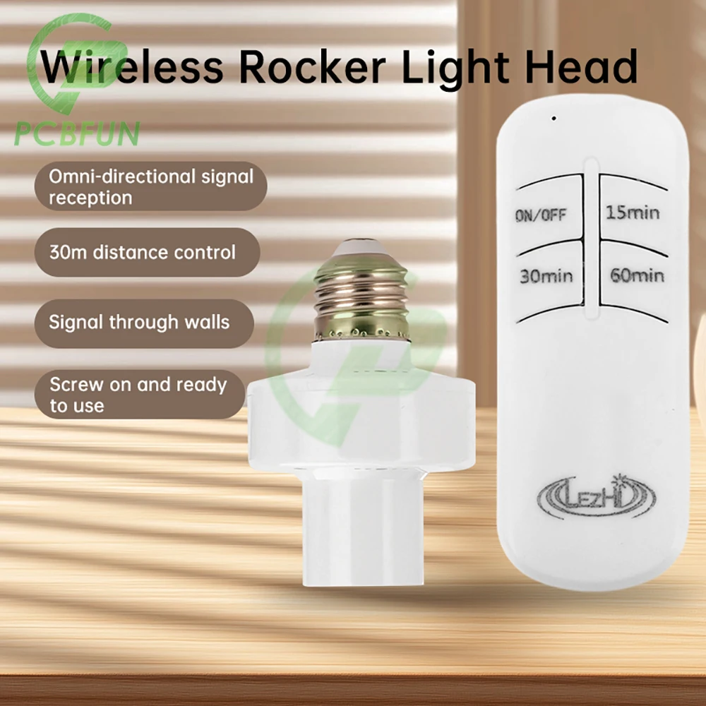 AC110-240V intelligent wireless remote control timing remote control lamp head, living room bedroom light bulb E27 lamp holder