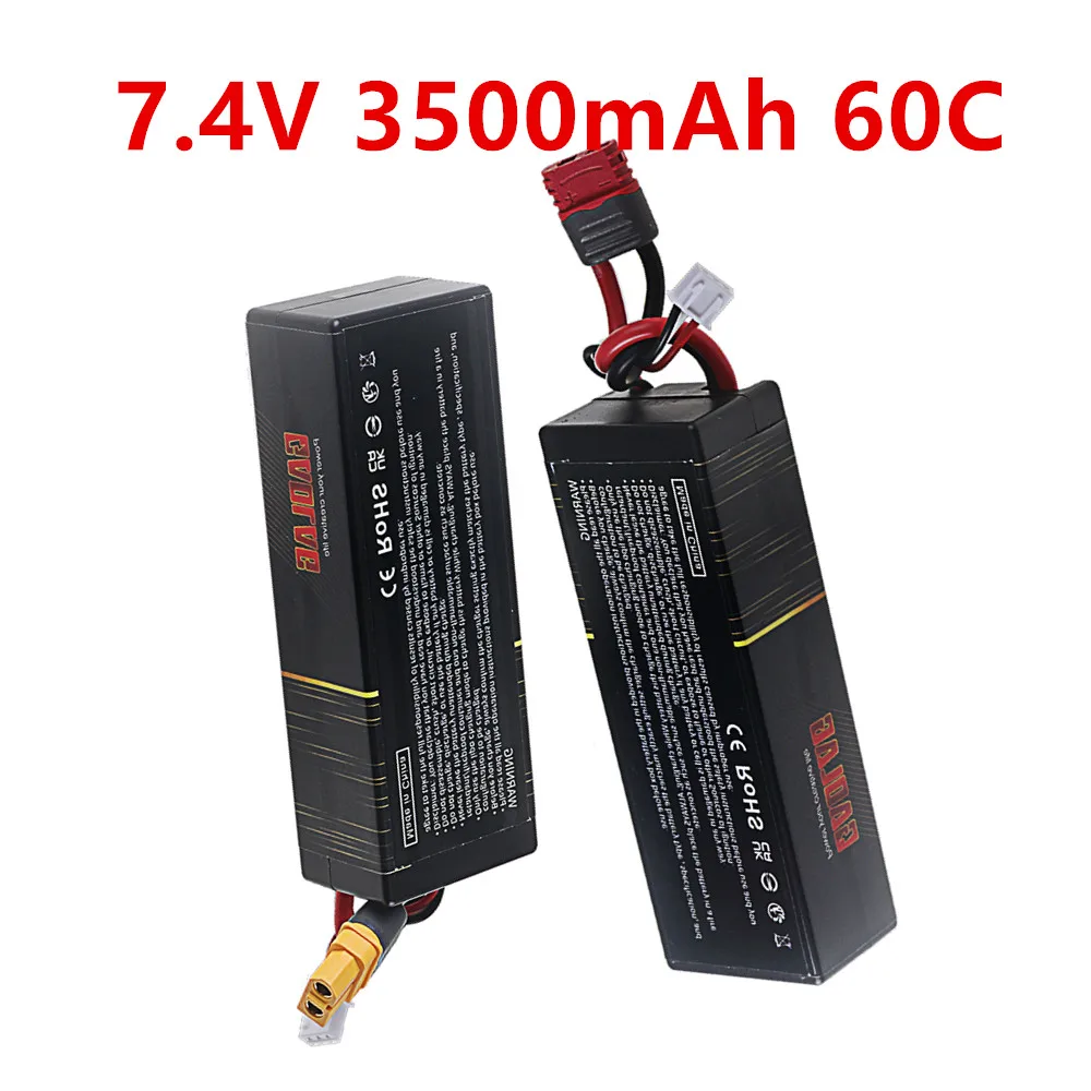 2S 7.4V Lipo Battery for 3500mAh 60C Hard Case with T Plug For RC Car Truck Tank Racing Hobby