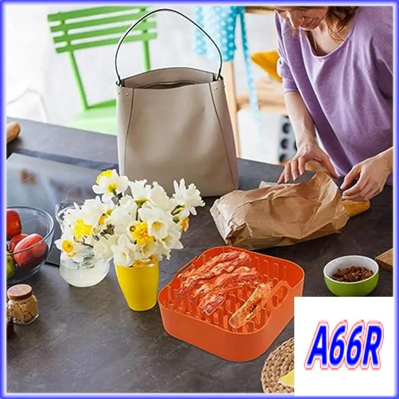 

RR-Air Фритюрница Силиконовые подносы для бекона Микроволновая печь Держатель для посуды с беконом Антипригарный держатель для бекона в духовке Прочный Простой в использовании с местом для хранения B
