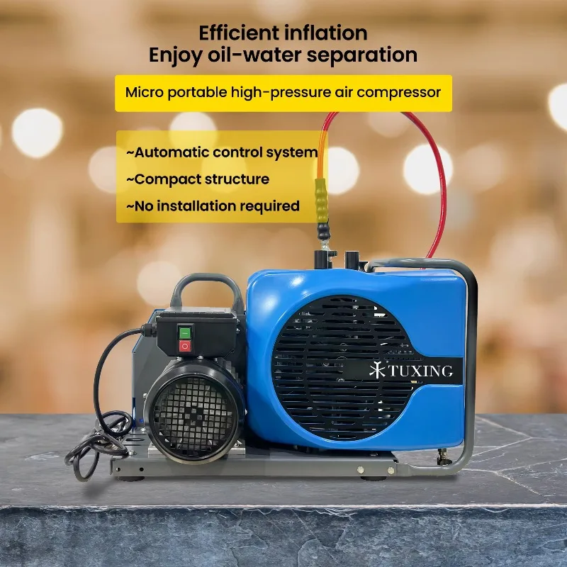 

High Pressure Three-stage Electric Auto Stop 100L/min 300bar 4500psi Underwater Snorkeling Scuba Diving Air Compressor
