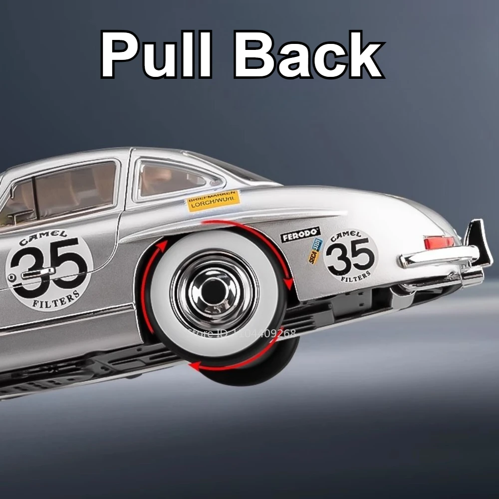 Scale 1:24 300SL GTR F1 Safety Car Model Toy Doors Opened Pull Back Sound Light Shock Absorption Vehicle Models Kids Best Toys