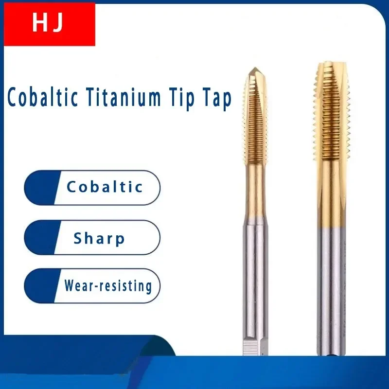 HSS Titanium Coating Screw Tap Drill Bit M2 M2.5 M3 M4 M5 M6 M8 M10 M12 M14 M16 Metric Straight Flute Thread TipTap Hand Tools