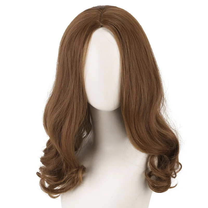Synthetic Cosplay Wig Brown Medium Wavy for Ida Inspired-Psychologist Mes-Mer Style Anime Costume Party Roleplay