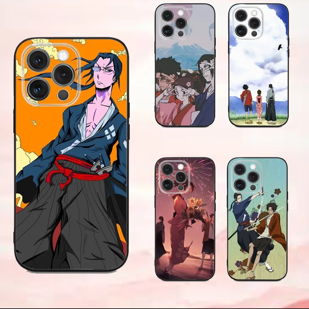 

Anime Samurai Champloo Phone Case For iPhone16,se4,15,14,13,12,11,Pro,X,XS,Max,XR,Plus,Mini Soft Black Cover