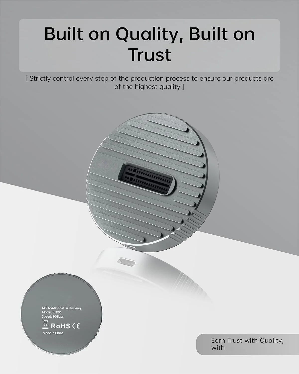 JoniSerl M.2 NVMe SSD Reader External,10Gbps M2 to USB Adapter for Both M 2(M Key,B+M Key)NVMe and SATA NGFF Dual protocol Dock