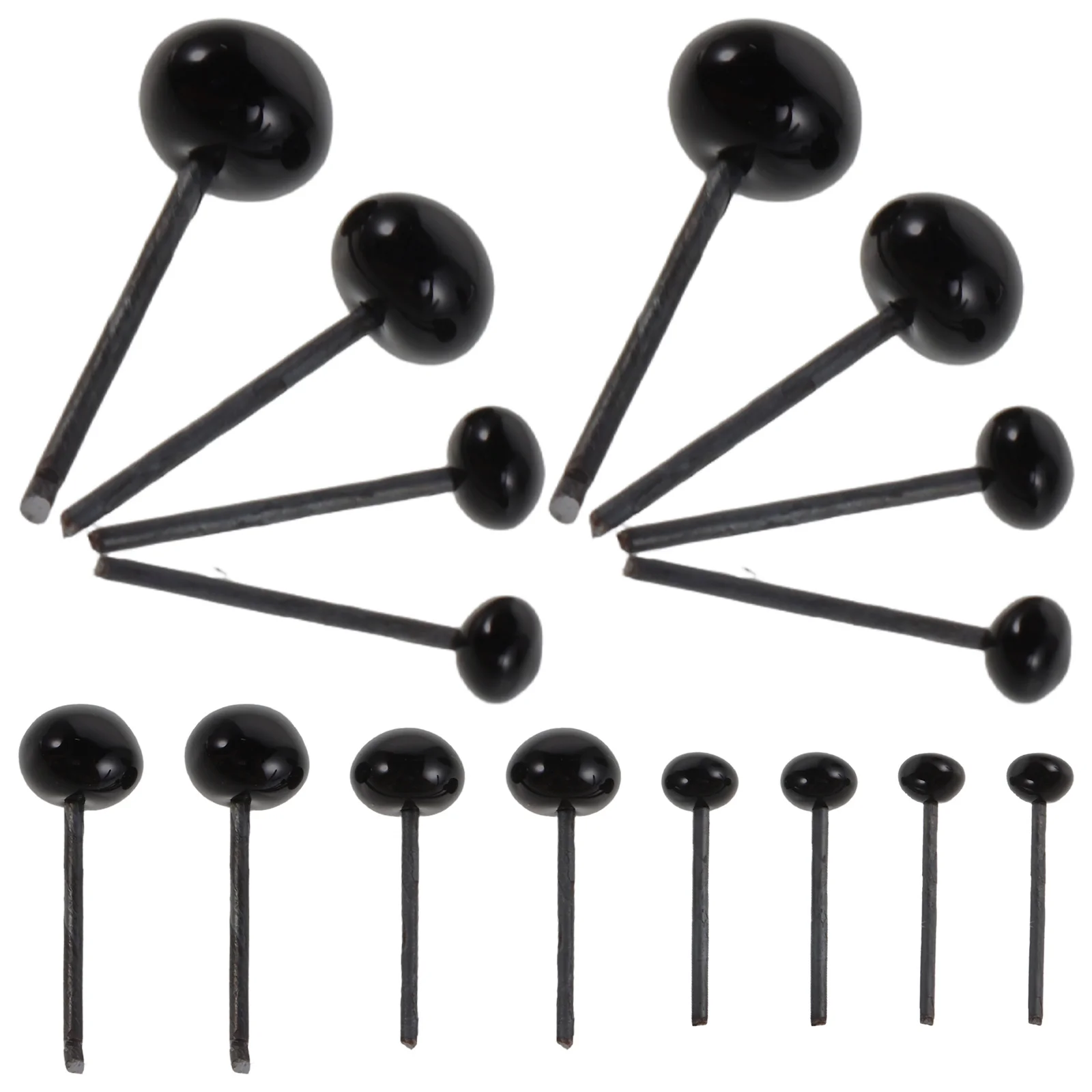 400 pièces yeux de sécurité en verre faits à la main noir 3Mm 4Mm 5Mm 6Mm pour l'artisanat de feutrage d'aiguille Crochet animaux en peluche artisanat réaliste