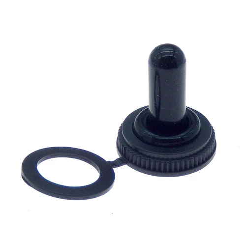 Imagen 2 del producto 10 unids/lote 12MM interruptor de palanca cubierta de resistencia de goma impermeable tapa antipolvo bota lona negra