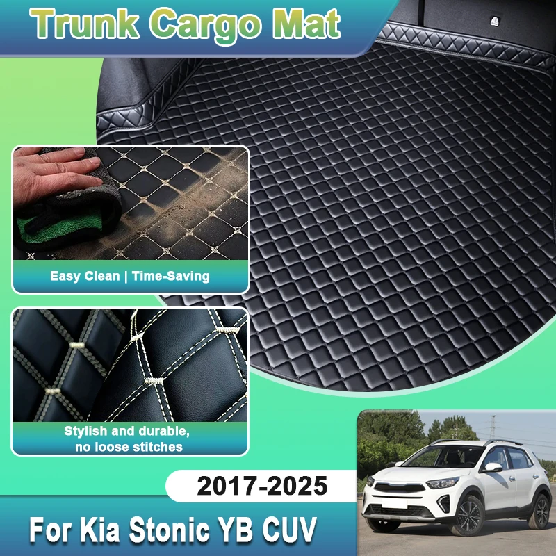 Car Trunk Storage Pads For Kia Stonic 2019 Accessories 2017-2025 YB CUV KX1 Waterproof Easy To Clean Liner Anti-Slip Trunk Mats