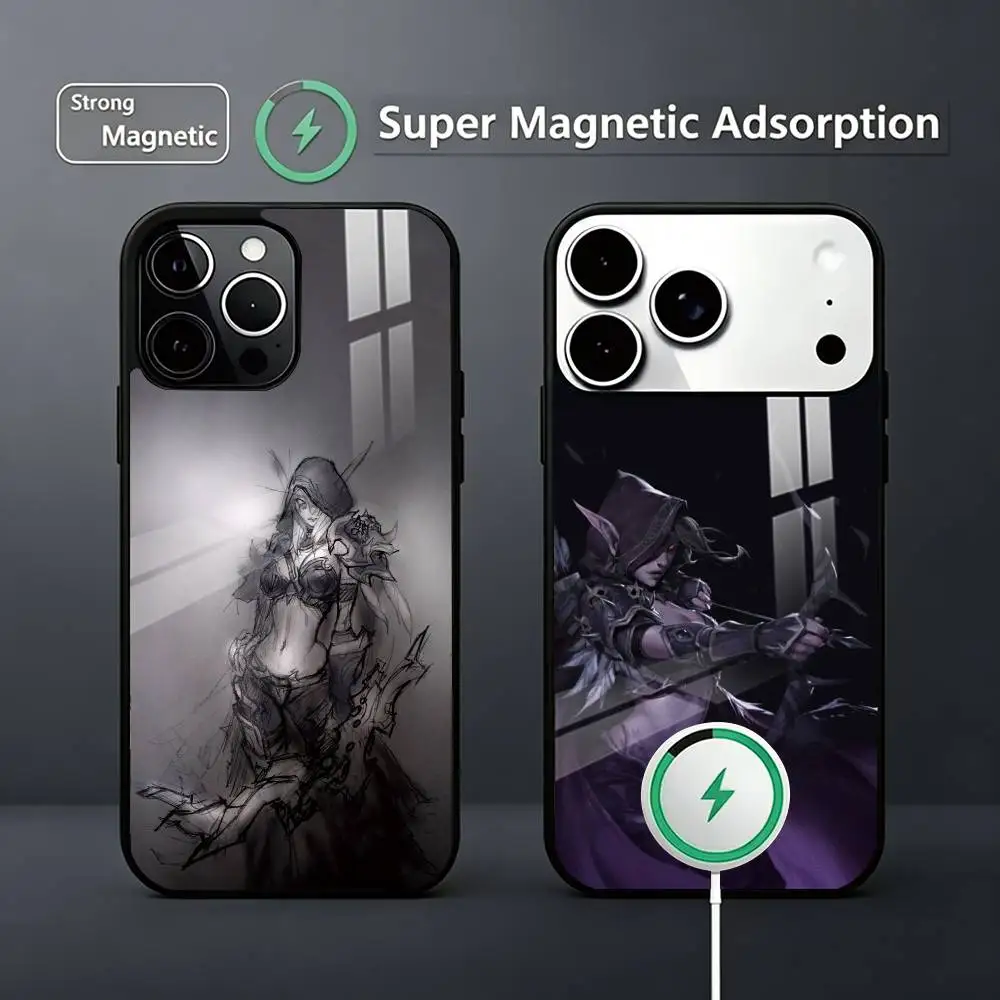 S-Sylvanas W-Windrunner   Phone Case For iPhone17,16,15,14,13,12,11 Plus,Pro Magnetic Supports Magnetic Wireless Charging
