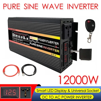 Pure sine wave inverter power banks converter DC 12V to AC 220V solar inverter peak power 10000W 12000W voltage transformer Pure sine wave inverter power banks converter DC 12V to AC 220V solar inverter peak power 10000W 12000W voltage transformer