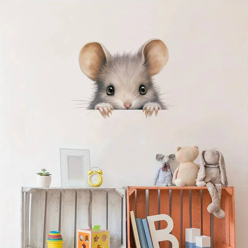 90971# Cute Little Mouse Stickers,Wall Decal Removable, Vinyl Car Sticker for Bathroom Decor, Outdoor Indoor Use