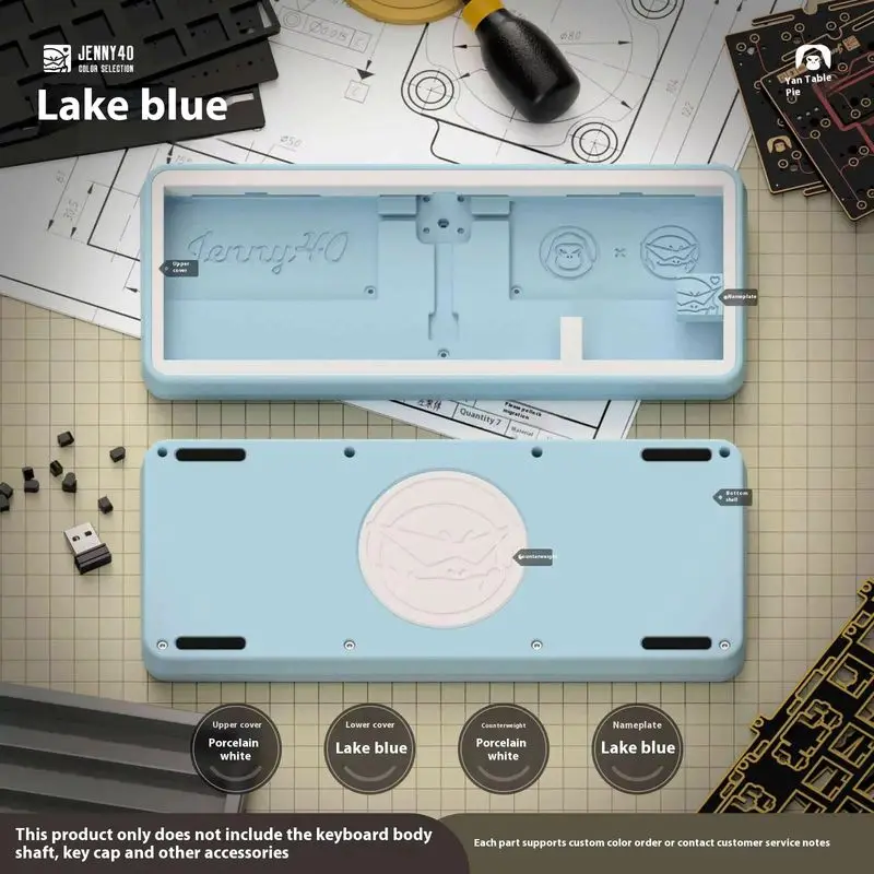 NEW Jenny40 Customized Mini Mechanical Keyboard Kit 40% Layout Three Mode Wireless QMK VIA VIAL 2000mAh Hot Swap Gasket Gift PC