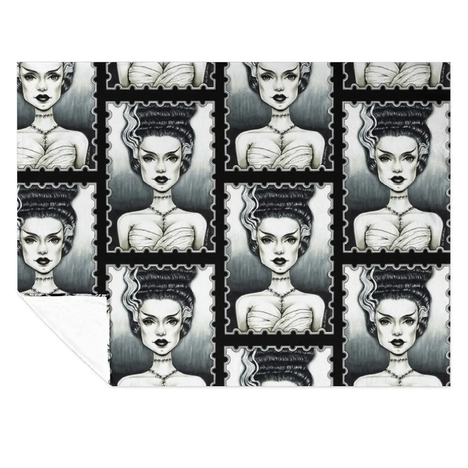 

Bride of Frankenstein Throw Blanket Decorative Throw Cute Plaid Decorative Beds Furrys Blankets
