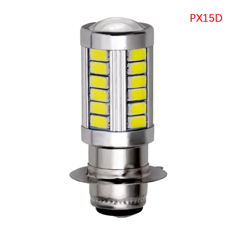 1pc 12/24v px15d ba20d conduziu a lâmpada de luz nevoeiro faróis da motocicleta automóvel 33 smd luz do motor farol automóvel accessoires