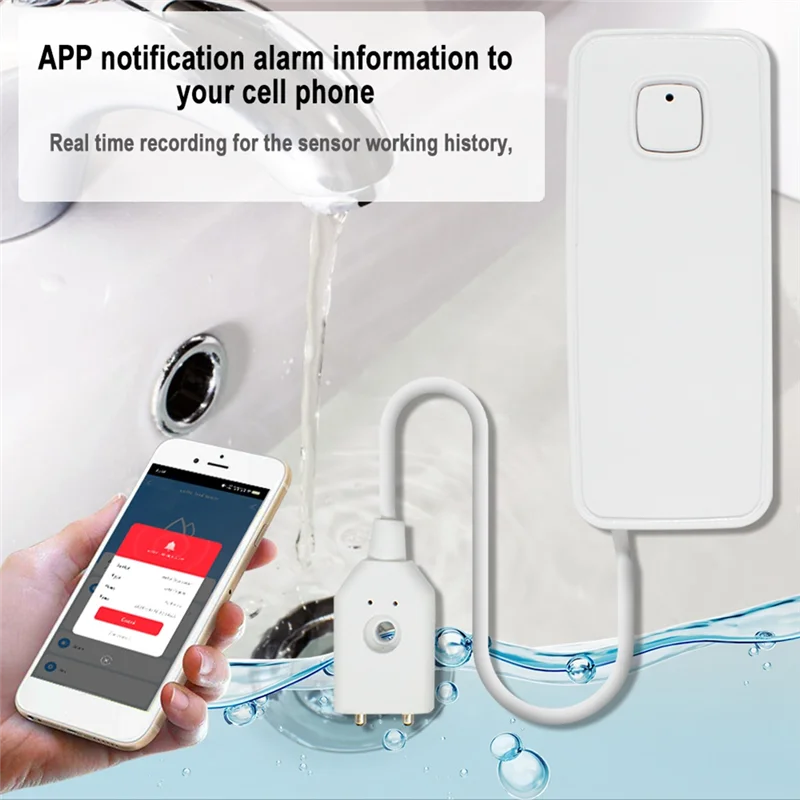 M09K สําหรับ Alexa Wifi น้ํารั่ว Detection Alarm เครื่องตรวจจับ Tuya สวิทช์น้ํารั่ว Sensor Voice Controller Google Home
