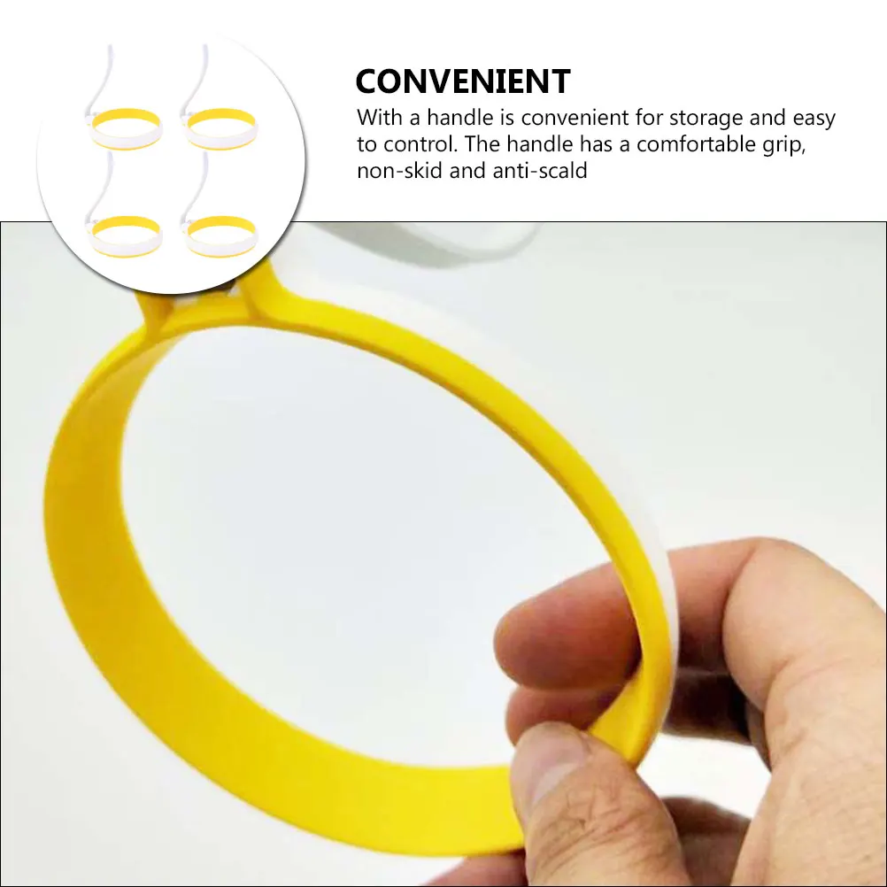 

4 Pcs Egg Rings Silicone Round Omelette Molds High Temperature Resistant Food Grade Nonstick Egg Frying Rings Practical Cookware