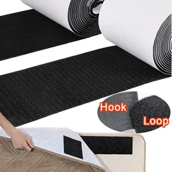 1M Hook and Loop Tape 100mm Self Adhesive Fastener Strips Nylon Sticky Heavy Duty Tape Non Slip Rug Grippers for DIY Craft Home