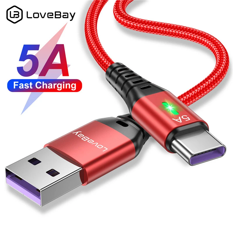 

Lovebay 5A USB C Fast Charging Type C Data Cable For Xiaomi 11 Pro Huawei Micro USB Quick Charger Wire Phone Cord For Samsung