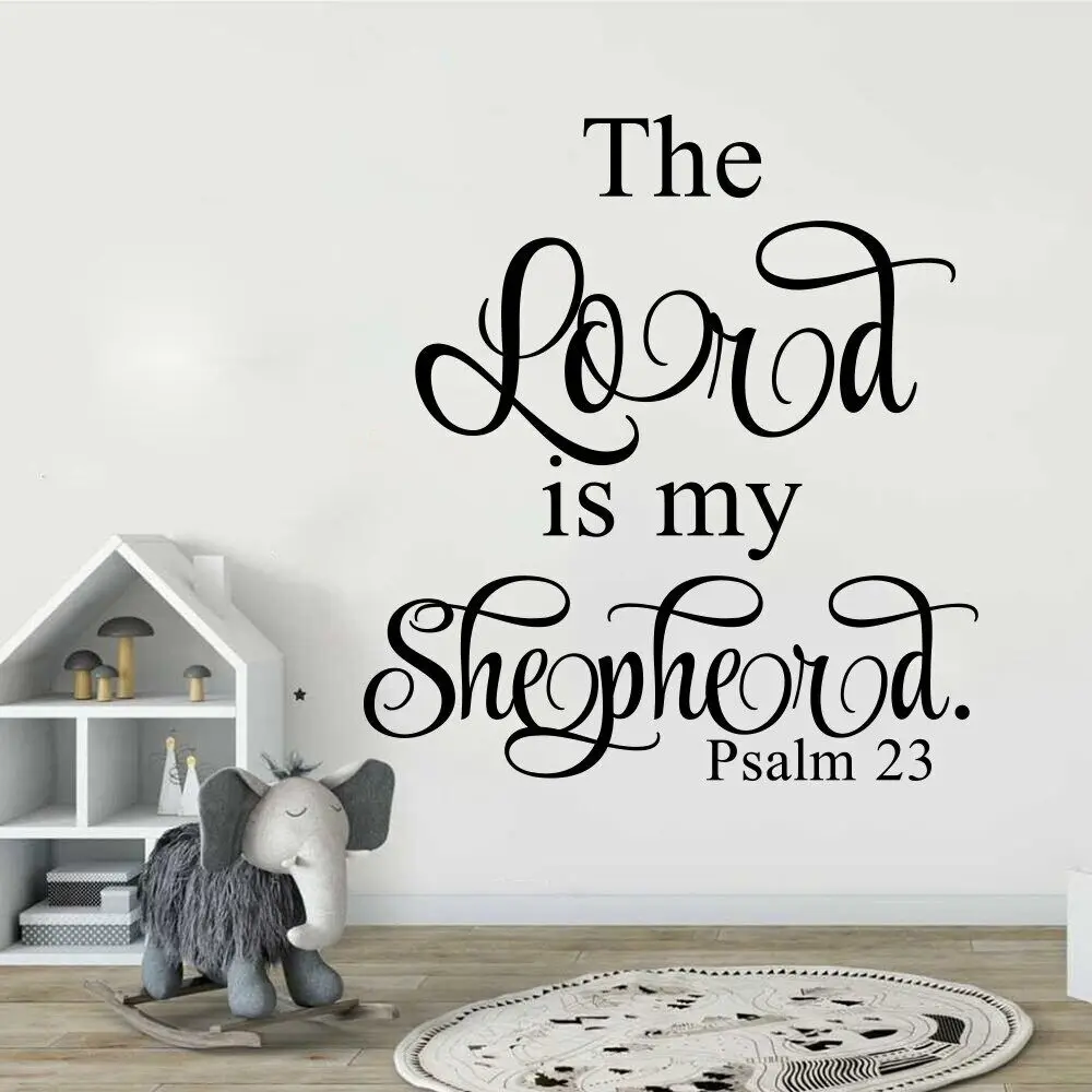 Christian Psalms 23 The LORD Is My Shepherd Wall Sticker Living Room Bible Verse Jesus Pray Quote Weall Decal Bedroom Vinyl