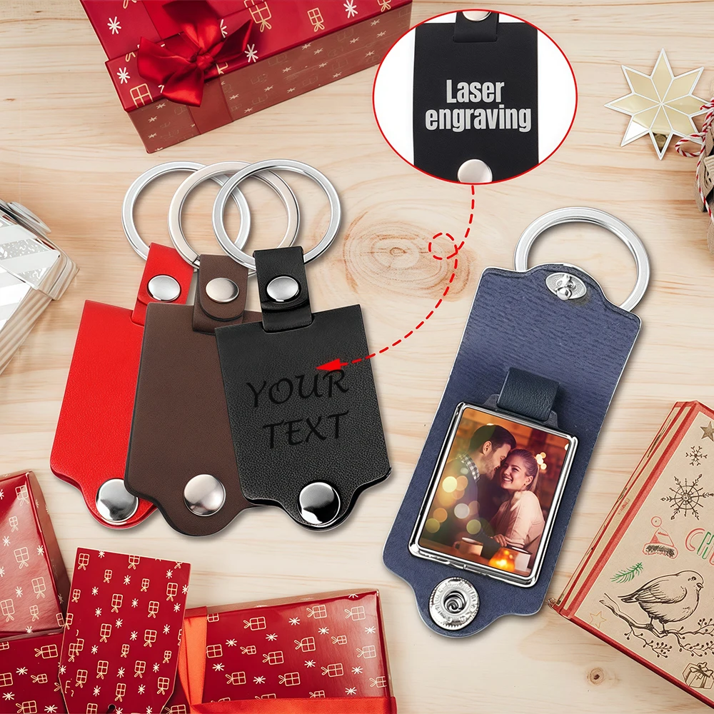 

3 шт. в упаковке, персонализированный брелок с фотографией, двухсторонний брелок с принтом на заказ, брелок с гравировкой текста, подарок для мужчин и женщин, Рождественская годовщина