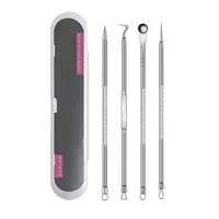 4Pcs Blackhead Remover Tool Set Ultra Fine Pore Extractor Needles Facial Acne Blemish Whiteheads Cleansing Beauty Kit