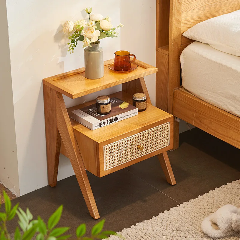 

Настраиваемая прикроватная тумбочка из ротанга в скандинавском стиле B & B wabi-sabi Wind, маленькая боковая мебель в японском стиле, маленькая