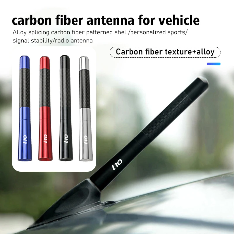 Antena de Fibra de Carbono para Automóvil Hyundai, Mástil Corto para Mejorar la Señal, i10 I10 N Line 2008 2009 2010 2011 2012 2013 2019-2023