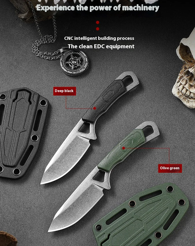 Neck Carry Outdoor Portable Cutting Tool with Sheath and Bead Chain, Multifunctional Small EDC Pocket Tool for Camping Hiking image 3