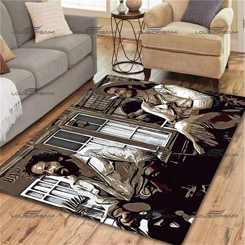 Square Flannel Character Art Carpet Bud Spencer & Terence Hill Decorative Rugs Modern Home Living Room Floor Mats Bedroom Carpet