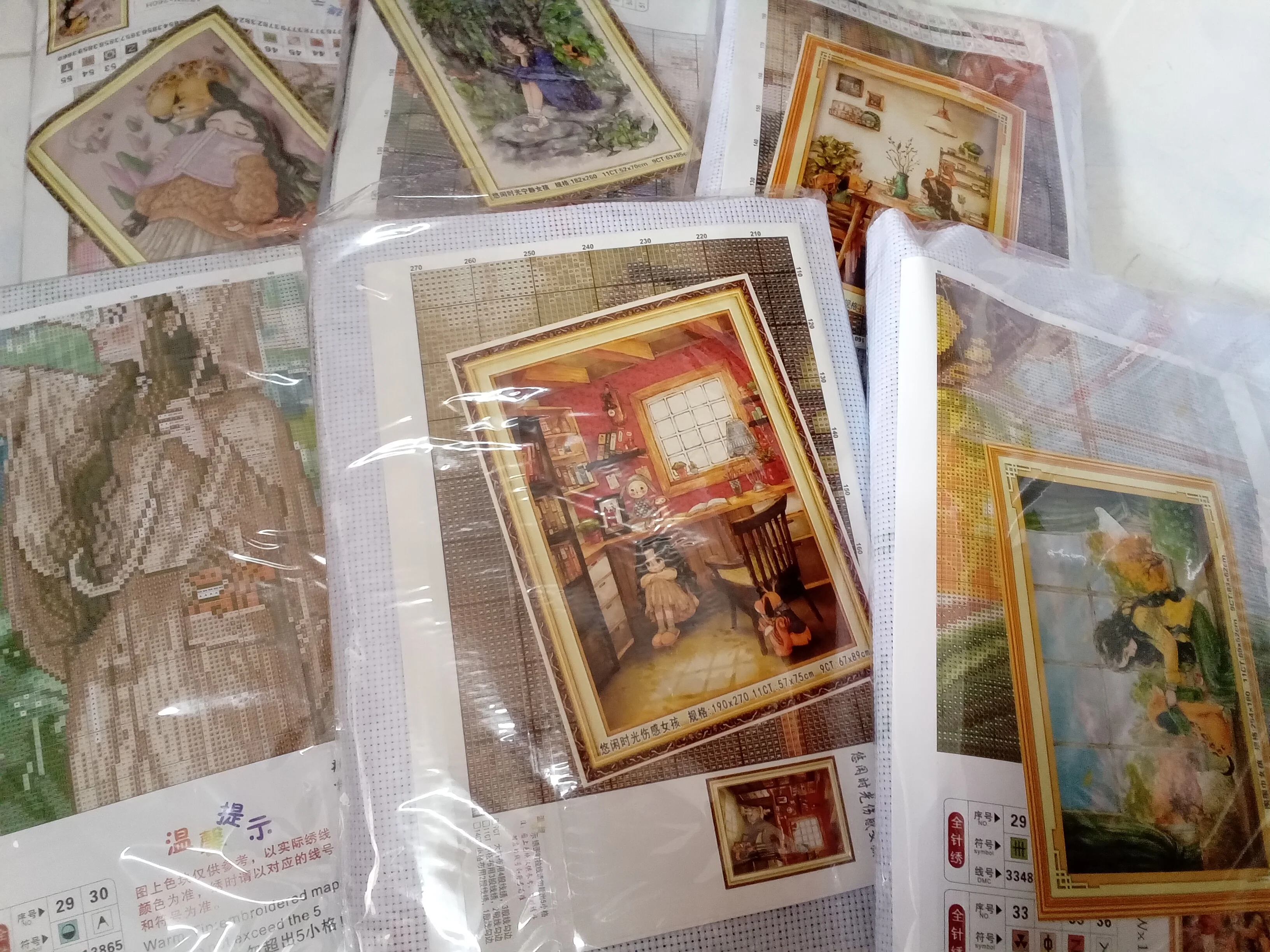 54*73cm 11CT drukowany haft krzyżykowy, dekoracje dla domu DIY, zestaw zestawy do haftu pełny nici jedwabne nowa kreskówka dziewczyna nowa