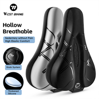 WEST BIKING Comfortable Bike Gel Saddle Cover Shock Absorption Non-slip Silicone Bicycle Saddle Cover MTB Road Bike Accessories