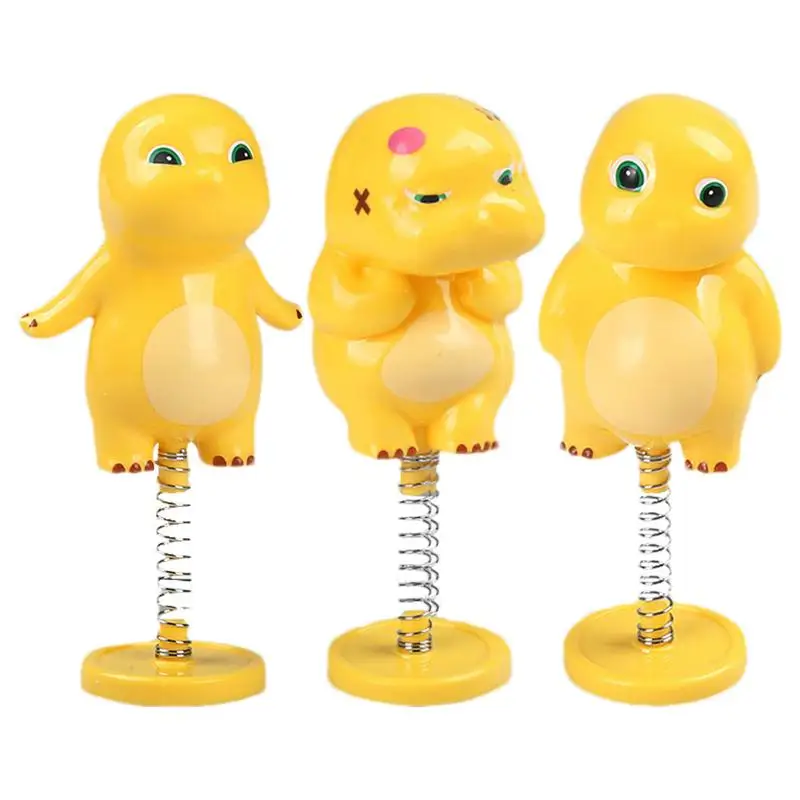 Scuotendo la testa decorazione dinosauro scuotendo la testa Decor 3 pezzi simpatico cartone animato Auto ornamento Bobbleheads portatili per cruscotto dell'auto