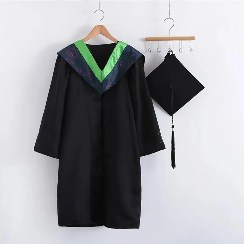 1 Set 2022 Graduation Dress Bachelor Cap Unisex University Academische Jurk Met Afstuderen Cap Mannen Vrouwen Graduatietoga Hoed Set