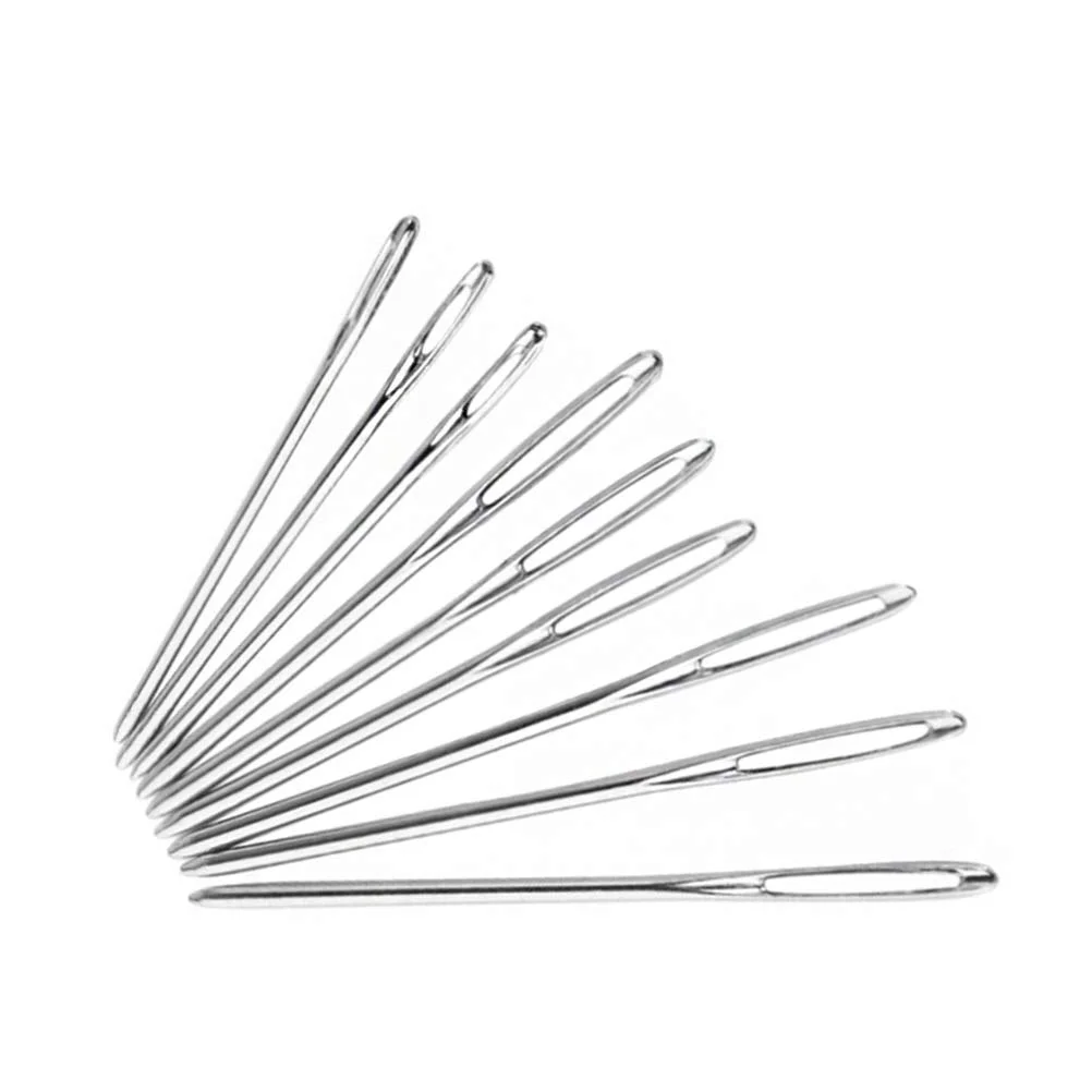 

Head and Large Eye Needle Thickening Suit Hand-sewed Sweater Knitting Hat Needle Big Hole Needle 9 Pieces