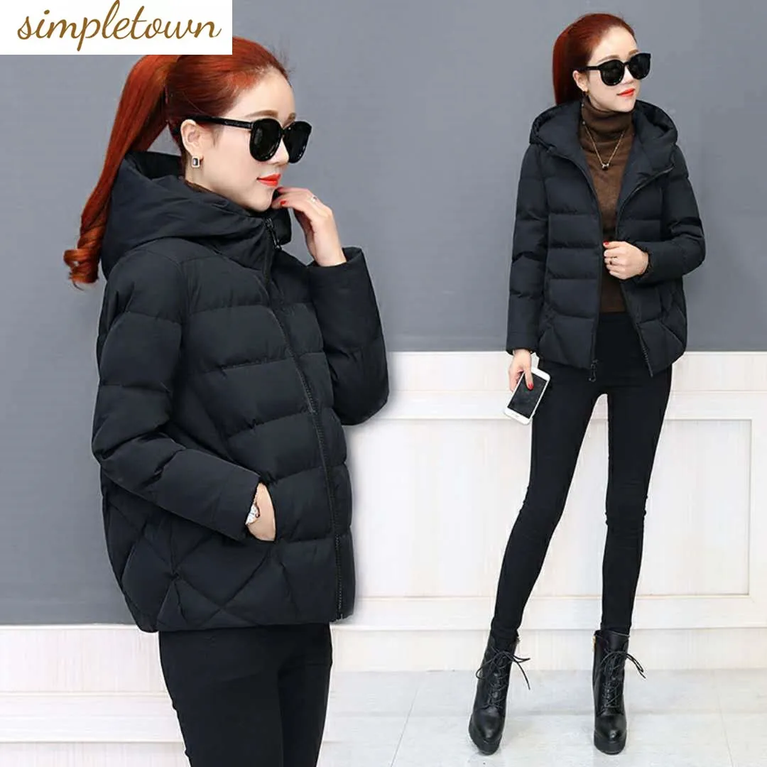 Cappotto invernale in cotone corto di nuova moda cappotto da donna in cotone Versatile Slim Fit addensato con cappuccio sottile versione coreana